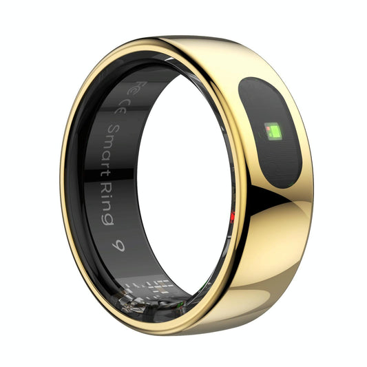 Smart Ring Heart Rate Blood Oxygen Sleep Sports Size 8 - Gold