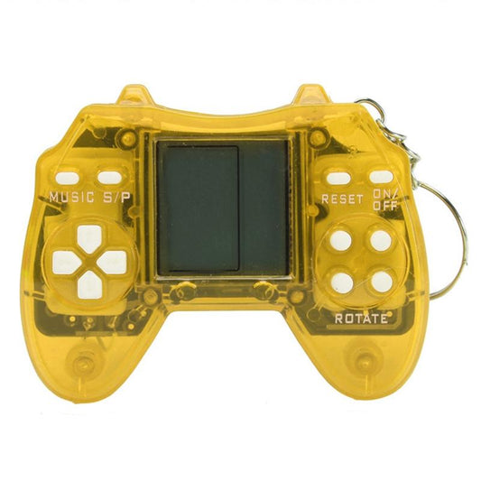 Portable Tetris Game Console Keychain - Nostalgic Puzzle Toy - Yellow