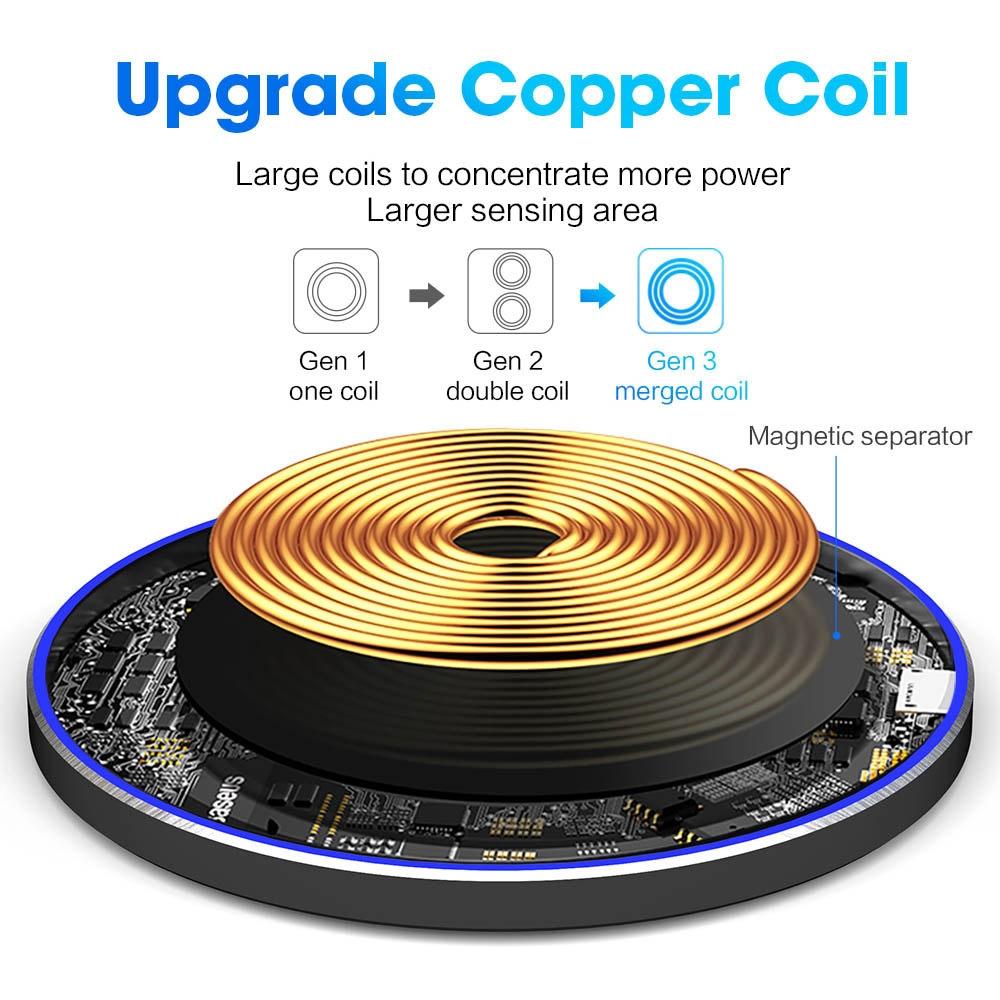 20W Ultra Thin Qi Wireless Charger - Black