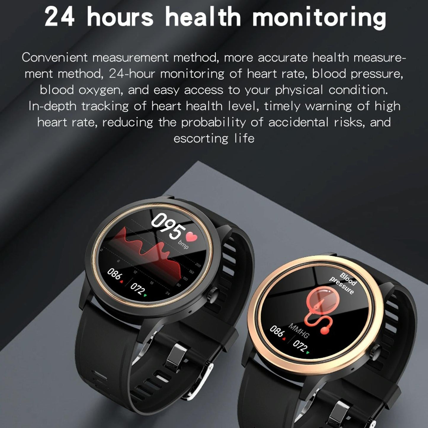 1.32 Inch Ips Hd Screen Smart Watch Support Bluetooth Calling / Blood Pressure Monitoring - Black