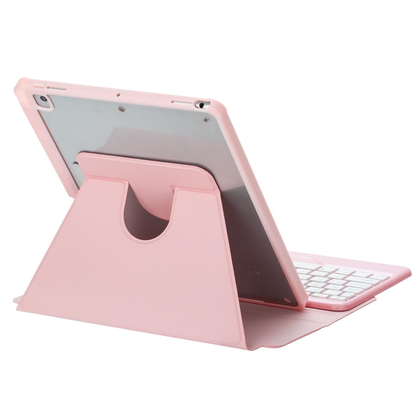 360 Rotation Bluetooth Keyboard Leather Case For Ipad 10.9 2022 - Pink