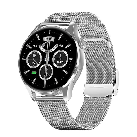 1.32 Inch Heart Rate Monitoring Smart Watch With Payment Function - Silver Steel