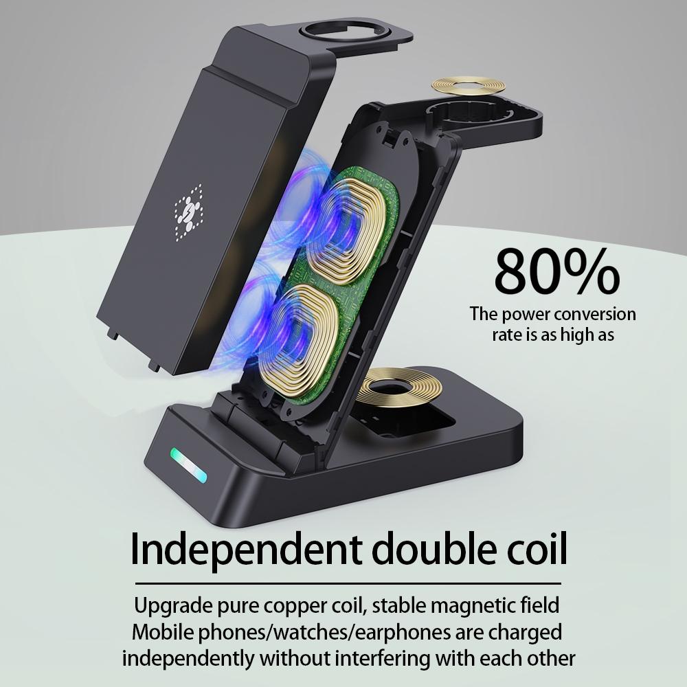 15W 3 In 1 Wireless Charger For Samsung Watch And Galaxy Buds - Black