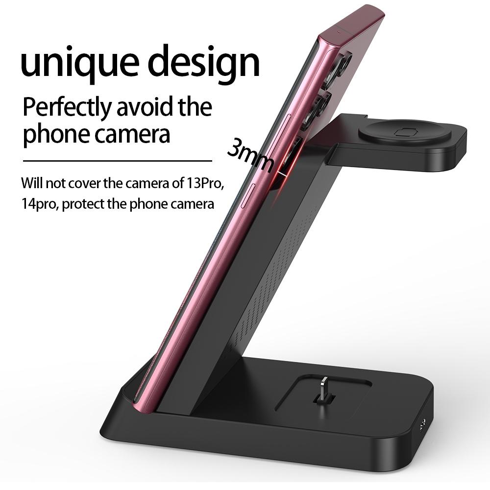 15W 3 In 1 Wireless Charger For Samsung Watch And Galaxy Buds - Black