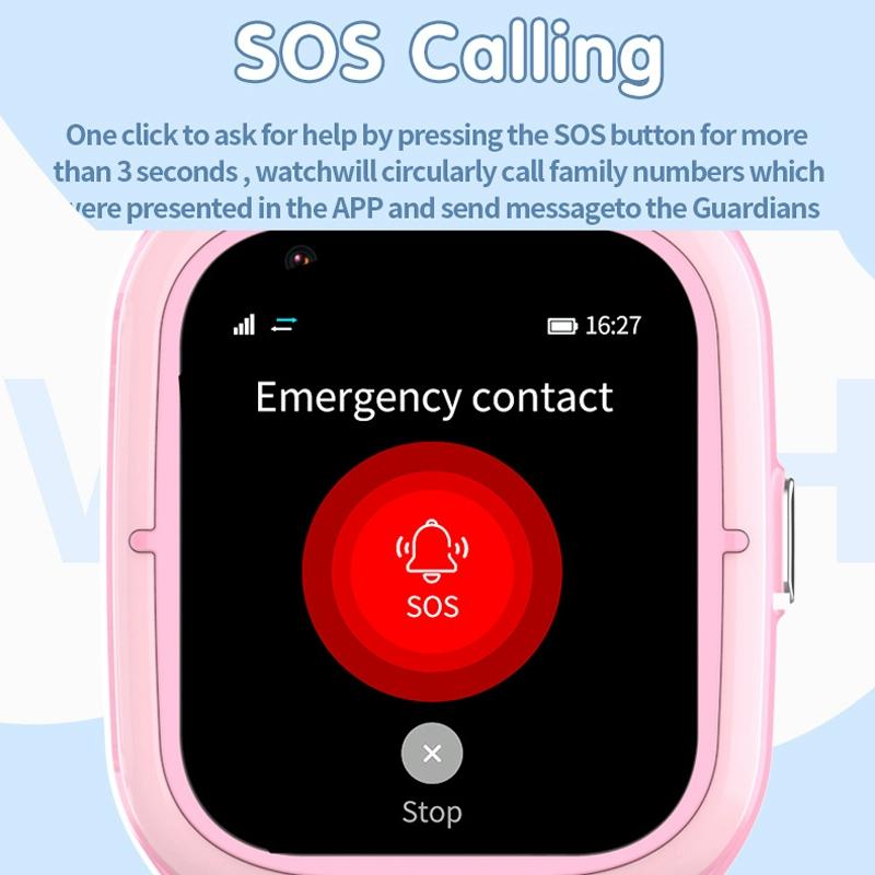 4G Kids Smart Phone Positioning Watch Ip67 Waterproof / Video / Voice Calling - Blue