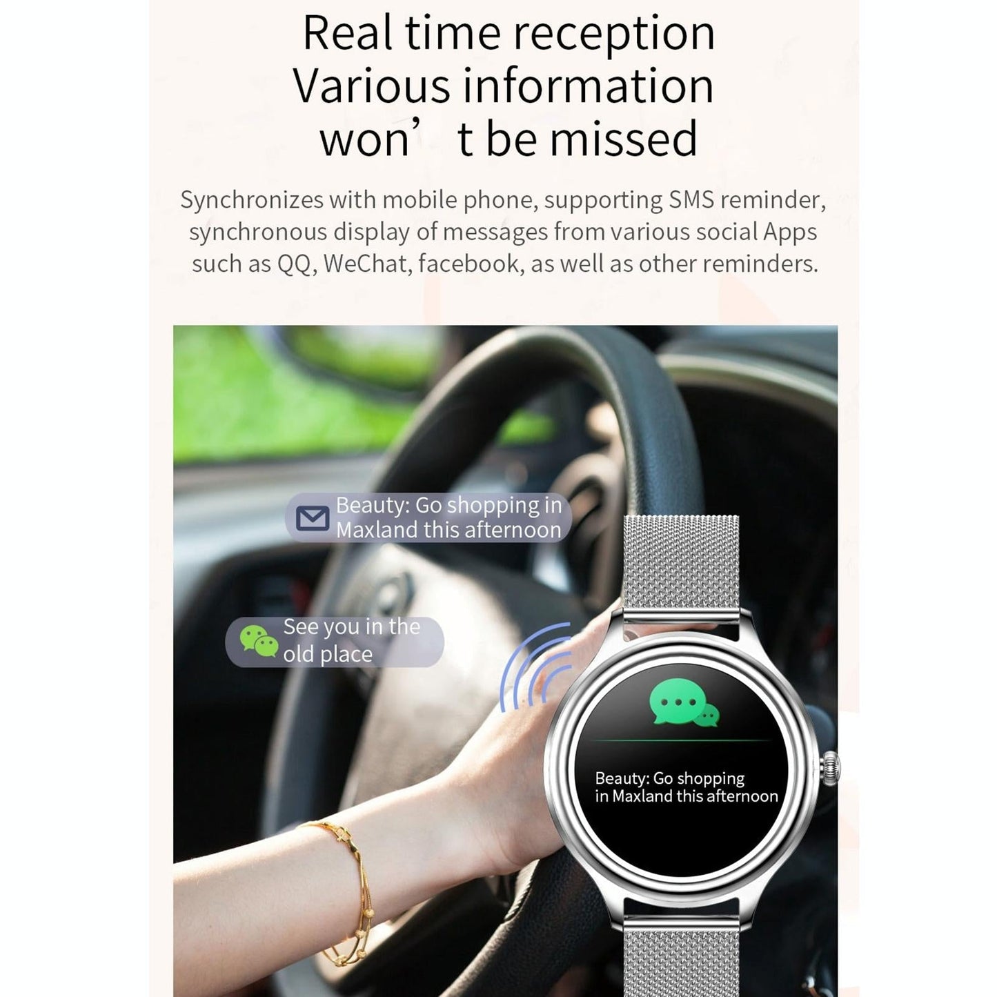 1.09 Inch Hd Colour Screen Bluetooth 5.0 Ip68 Waterproof Smart Watch Sleep & Heart Rate Monitor Blood Oxygen Tracking Steel Strap - Silver