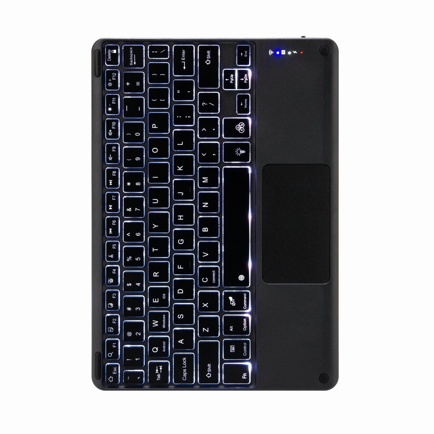 Bluetooth Keyboard Leather Case For Ipad 10.2 / Pro 10.5 - Touch Backlight Three-Fold Holder - Dark Night Green