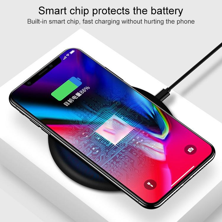 9V 1A Qi Fast Wireless Charger 1M Cable - Black