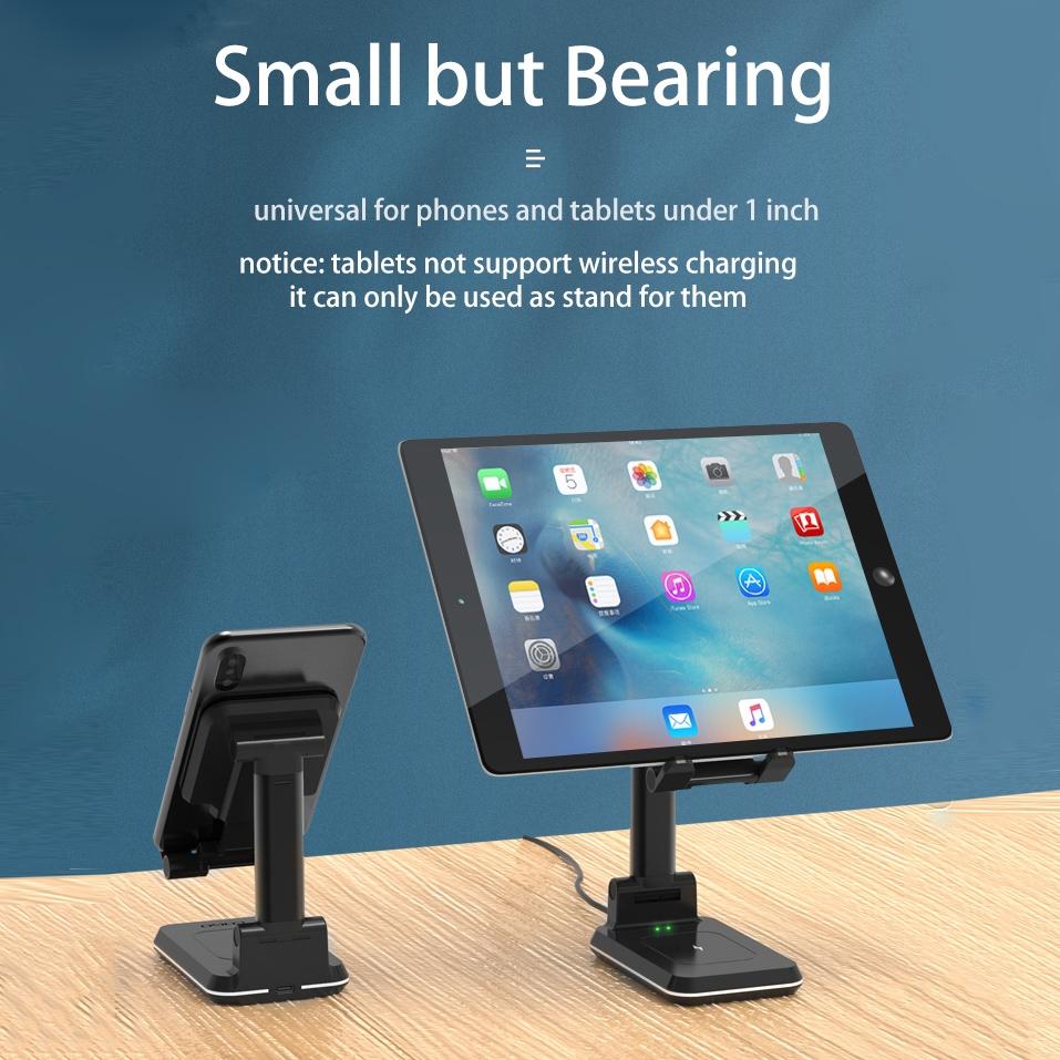 Portable 2 In 1 Wireless Charging Stand Single Charge - White