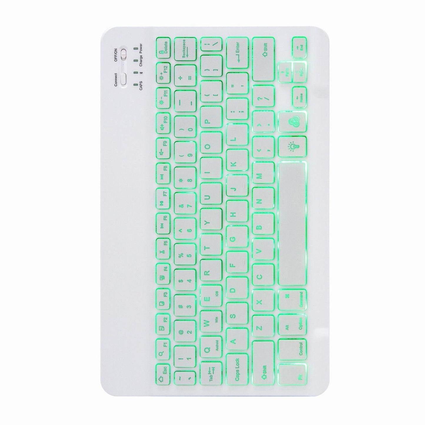 Bluetooth Keyboard Leather Case For Ipad 9.7 2018 / 2017 With Backlight & Three-Fold Holder - Dark Night Green