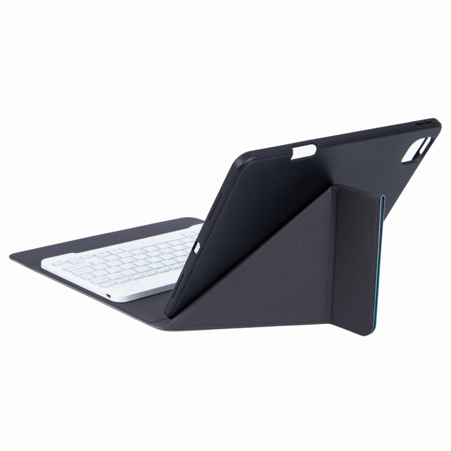 Bluetooth Keyboard Leather Case For Ipad 9.7 2018 / 2017 With Backlight & Three-Fold Holder - Dark Night Green