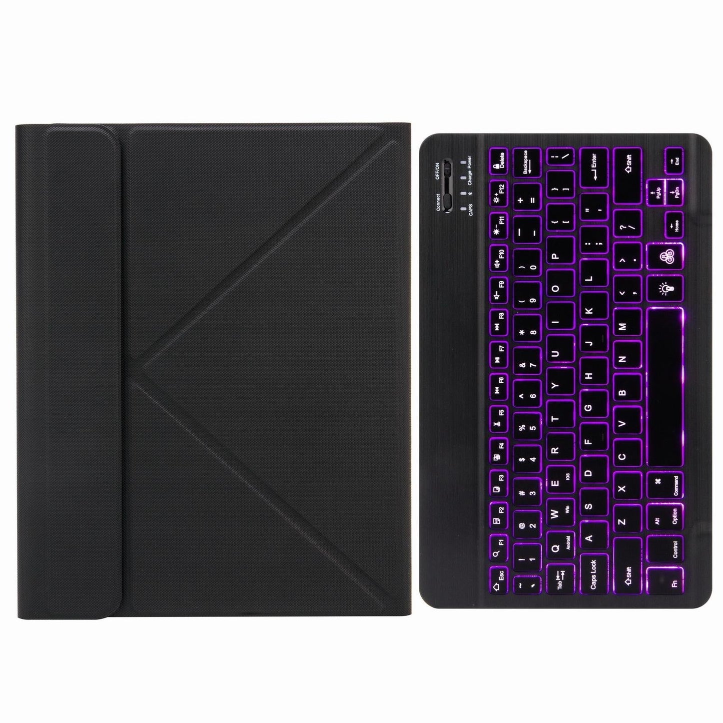 Bluetooth Keyboard Leather Case For Ipad 9.7 2018 / 2017 With Backlight & Three-Fold Holder - Dark Night Green