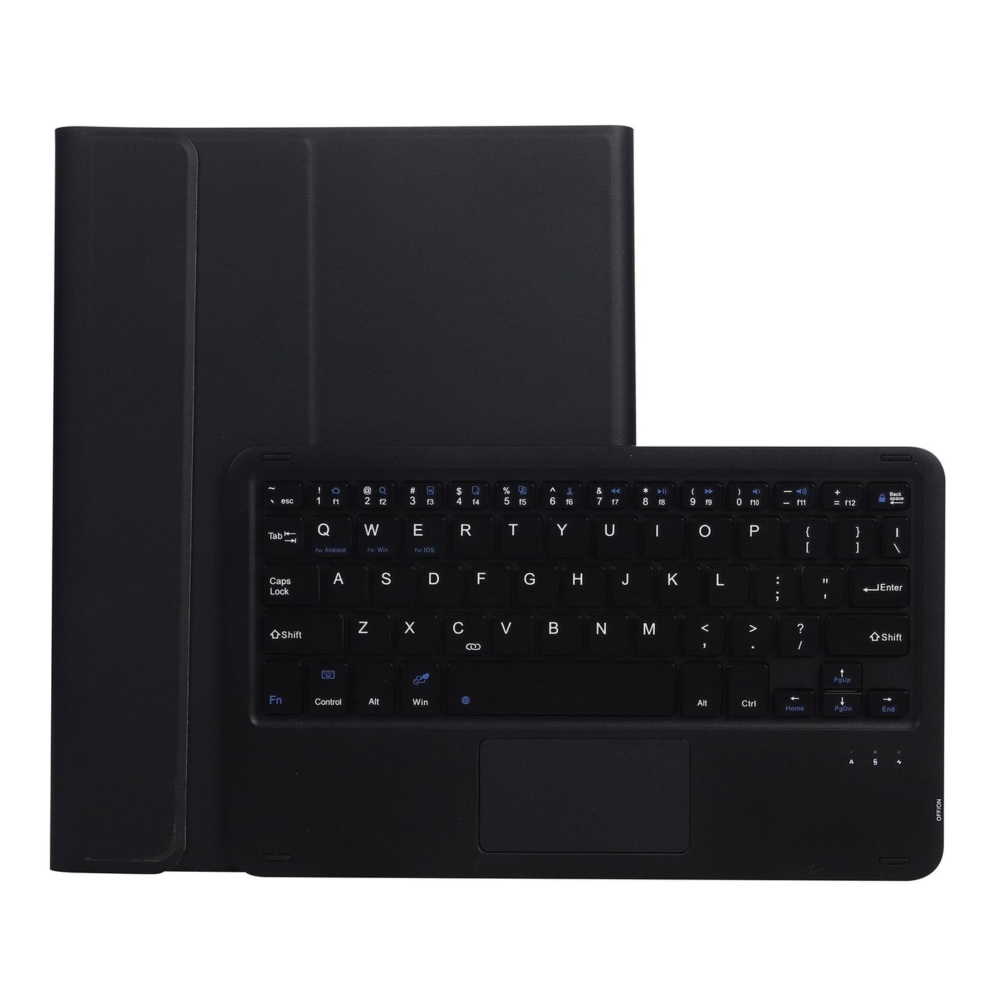 Bluetooth Keyboard Leather Case For Ipad Pro 10.5 With Touch Control - Lambskin Texture Compatible With 10.2 2021 & 2020 & 2019 / Air 3 - Blue