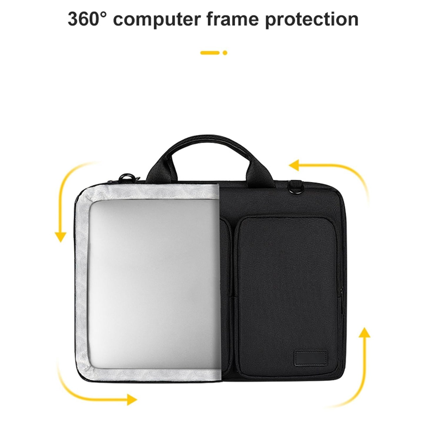 Thickened Polyester Laptop Bag - Fits 14.1-15.4 Inch Devices - Black