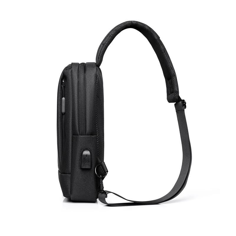 Business Chest Bag Oxford Cloth One Shoulder Crossbody - Black