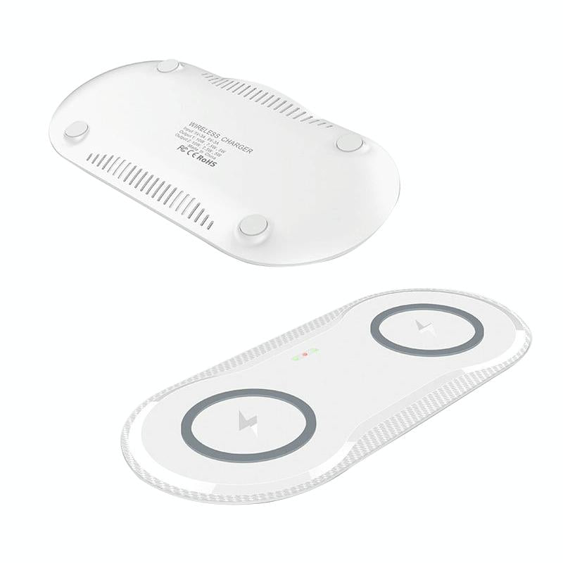 10W Dual Wireless Fast Charger For Qi Phones - Black