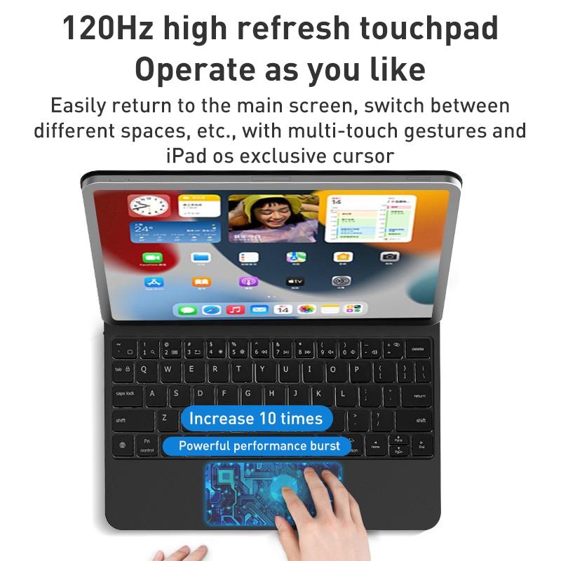 Magic Suspended Bluetooth Keyboard Leather Case For Ipad Air 2022 / 2020 - Black