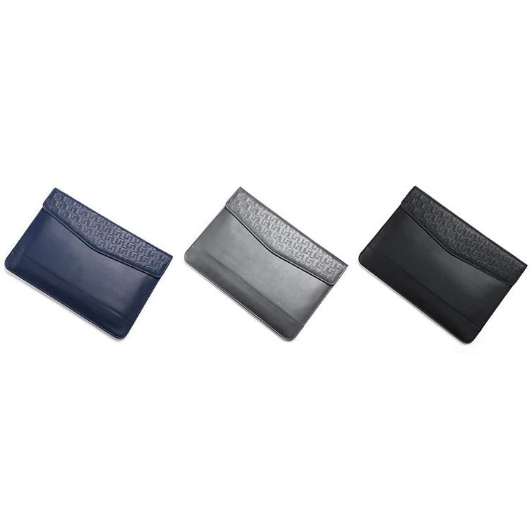 14-15 Inch Ultra-thin Magnetic Holster for Horizontal Embossed Notebook with Liner Bag - Gray