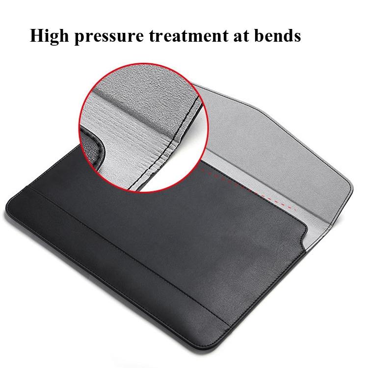 14-15 Inch Ultra-thin Magnetic Holster for Horizontal Embossed Notebook with Liner Bag - Gray