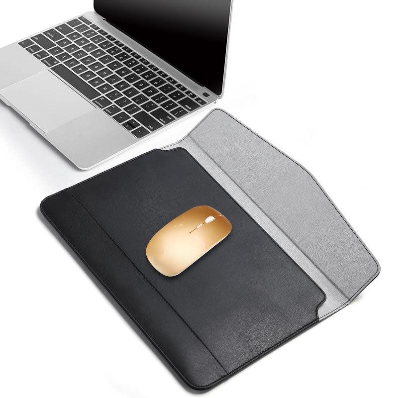 14-15 Inch Ultra-thin Magnetic Holster for Horizontal Embossed Notebook with Liner Bag - Gray