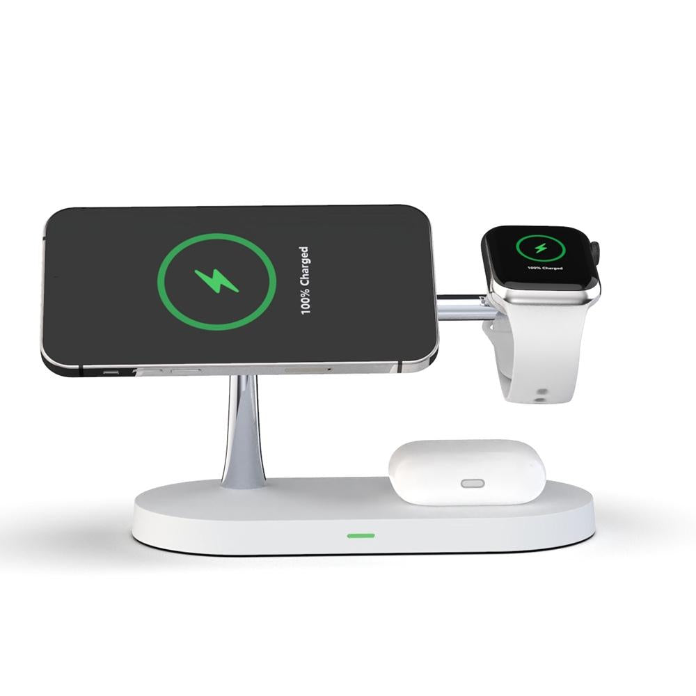 15W 5 In 1 Magnetic Wireless Charger For Iphone 12 & Apple Watch & Airpods - Black