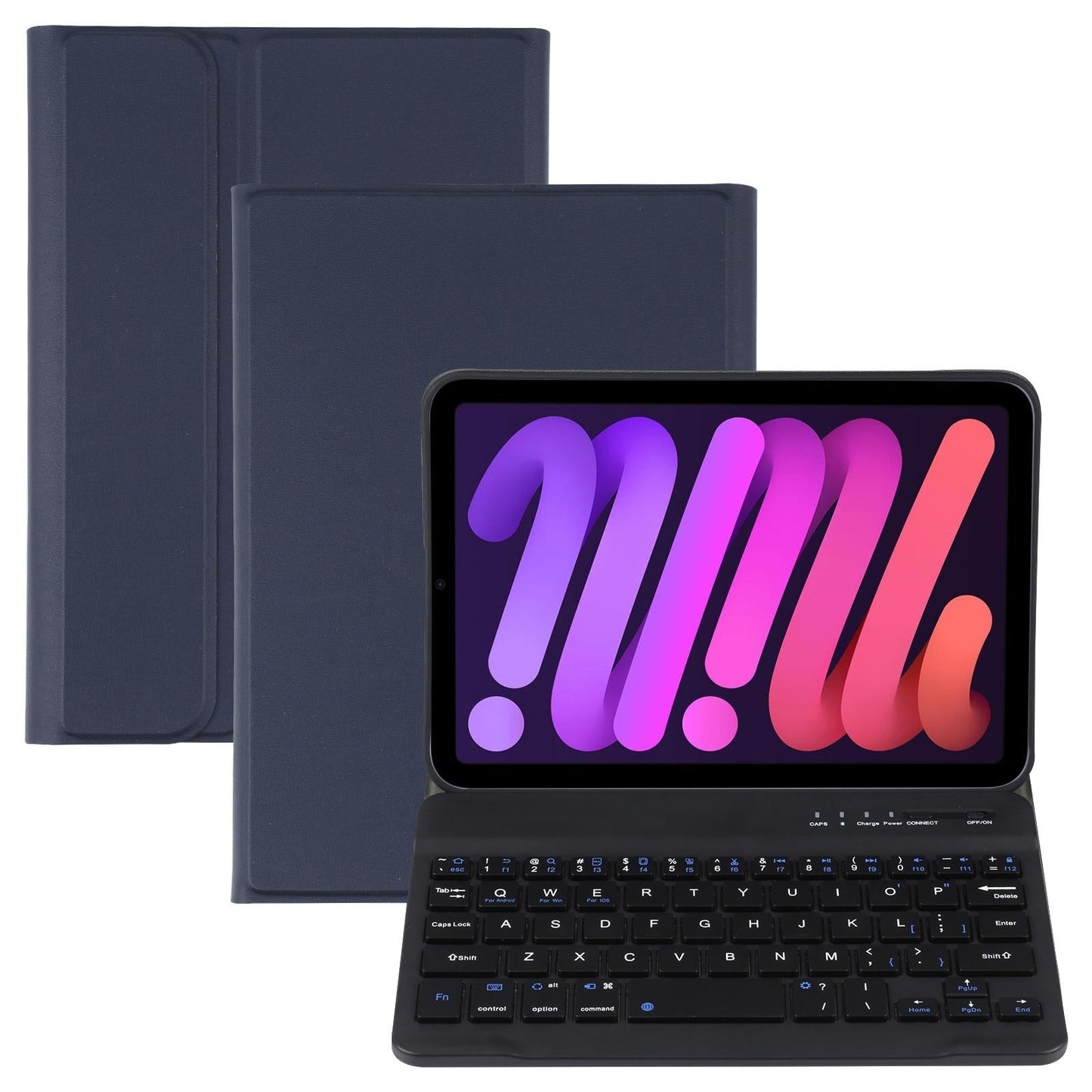 Ultra-Thin Detachable Bluetooth Keyboard Leather Case For Ipad Mini 6 - Black