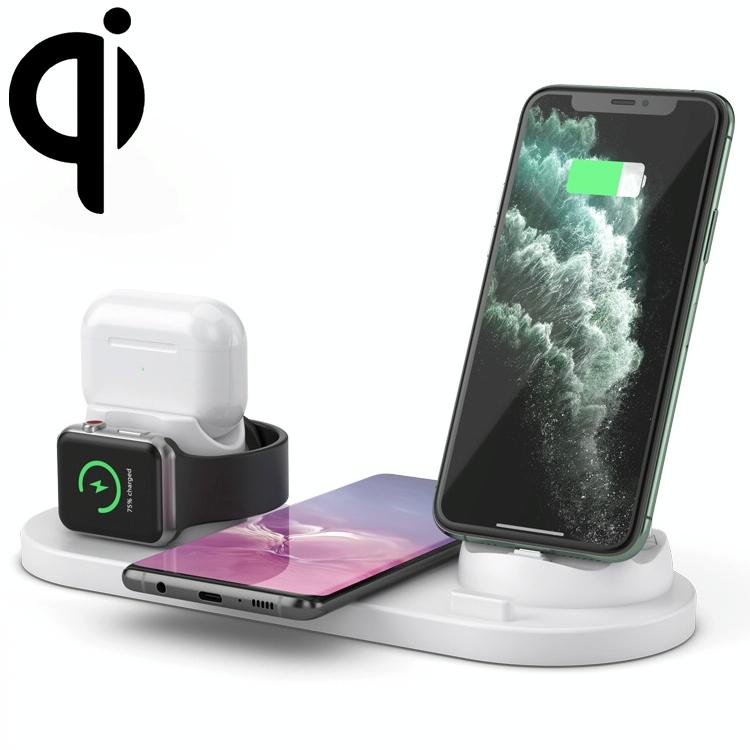 6 In 1 10W Wireless Charger Stand Qi Standard - Black