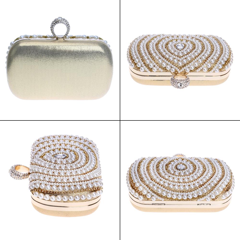 Stylish Pearl Handbag for Fashion Banquets and Parties - Black