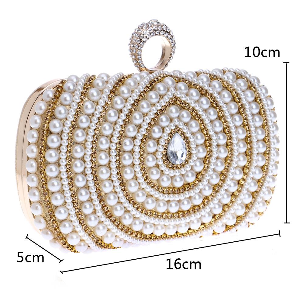 Stylish Pearl Handbag for Fashion Banquets and Parties - Black