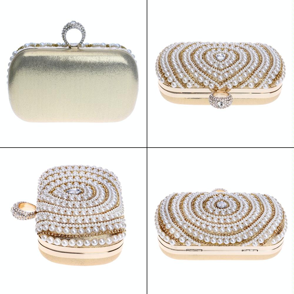 Stylish Pearl Handbag for Fashion Banquets and Parties - Black