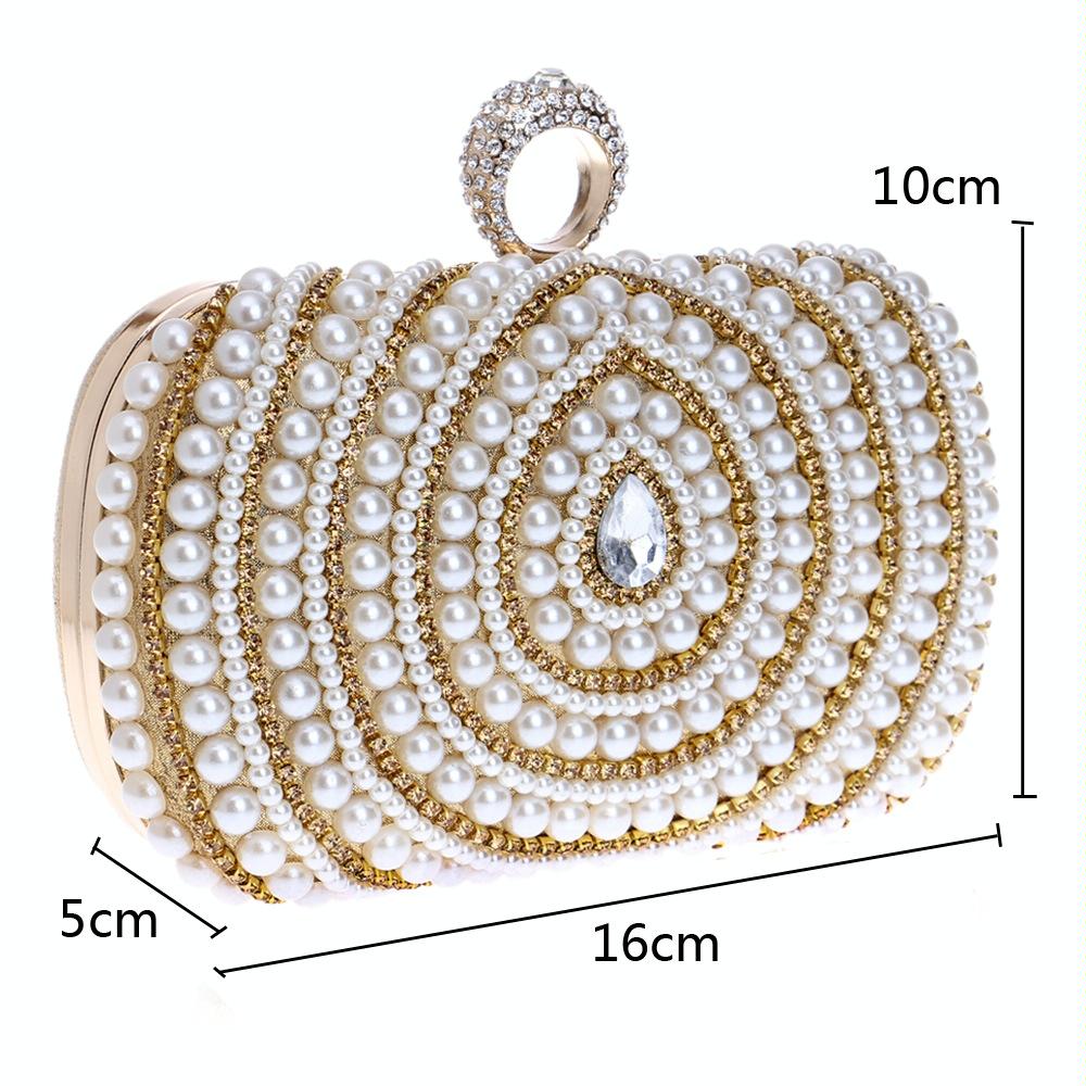 Stylish Pearl Handbag for Fashion Banquets and Parties - Black
