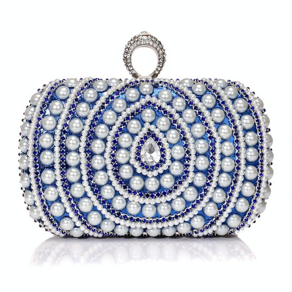 Stylish Pearl Handbag for Fashion Banquets and Parties - Black