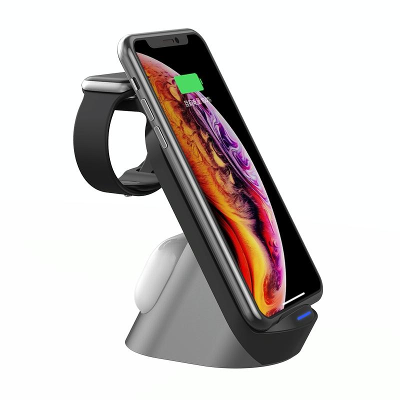 3 In 1 Wireless Charger For Iphone Apple Watch Airpods & Android Black