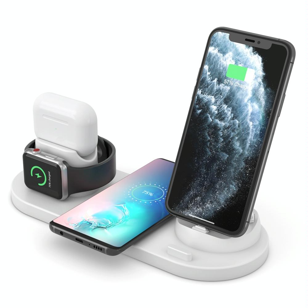 6 In 1 Wireless Charger For Iphone Apple Watch Airpods & Android - Black