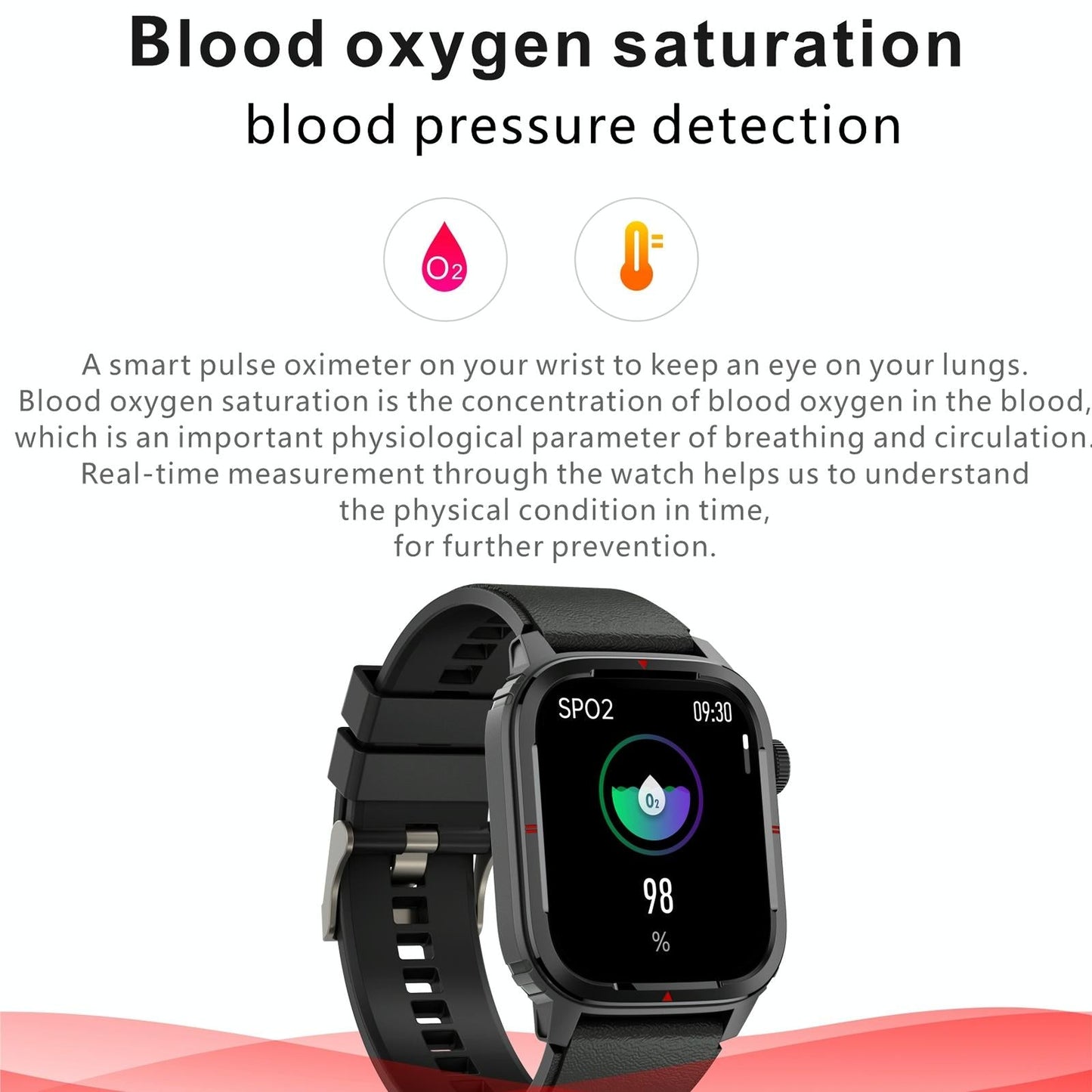 1.7 Inch Tft Hd Screen Smart Watch Support Bluetooth Calling / Blood Pressure Monitoring - Grey