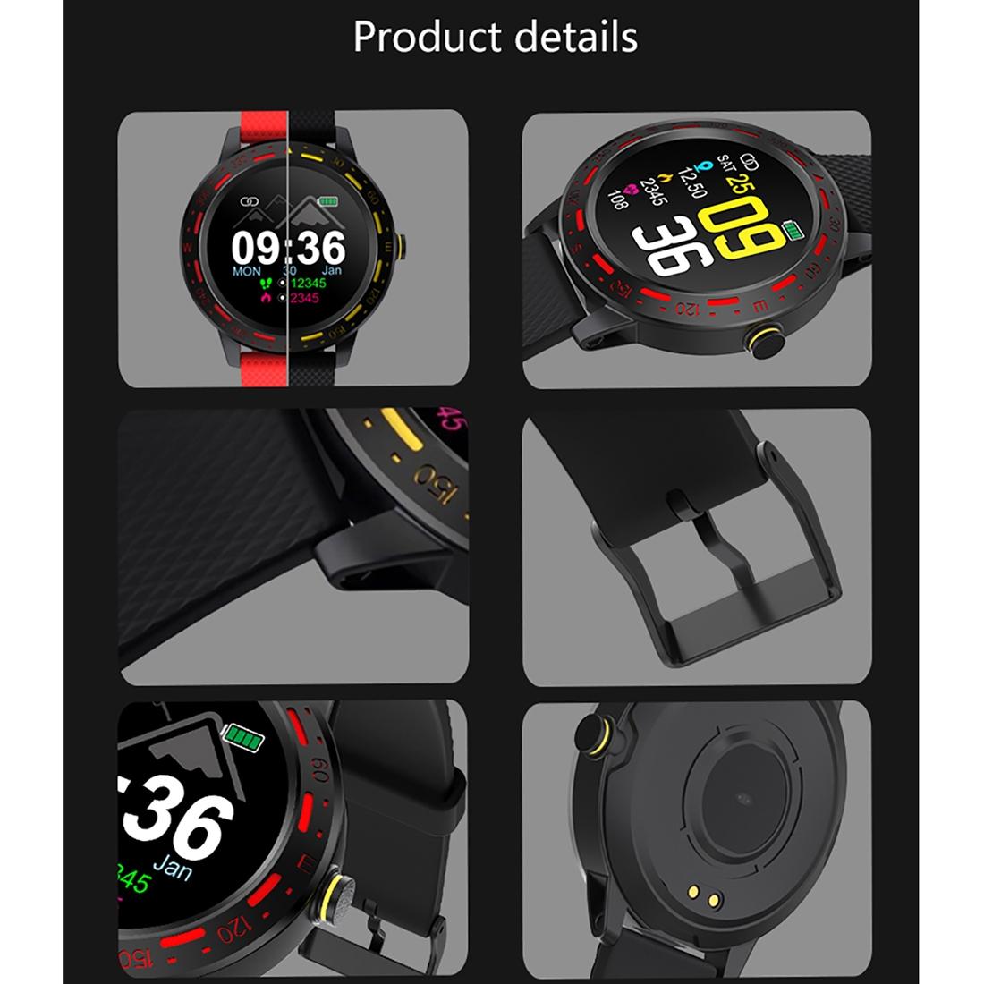 1.3 Inch Tft Screen Ip67 Waterproof Smart Watch Bracelet Support Sleep Monitor / Heart Rate Monitor / Blood Pressure Monitoring - Red