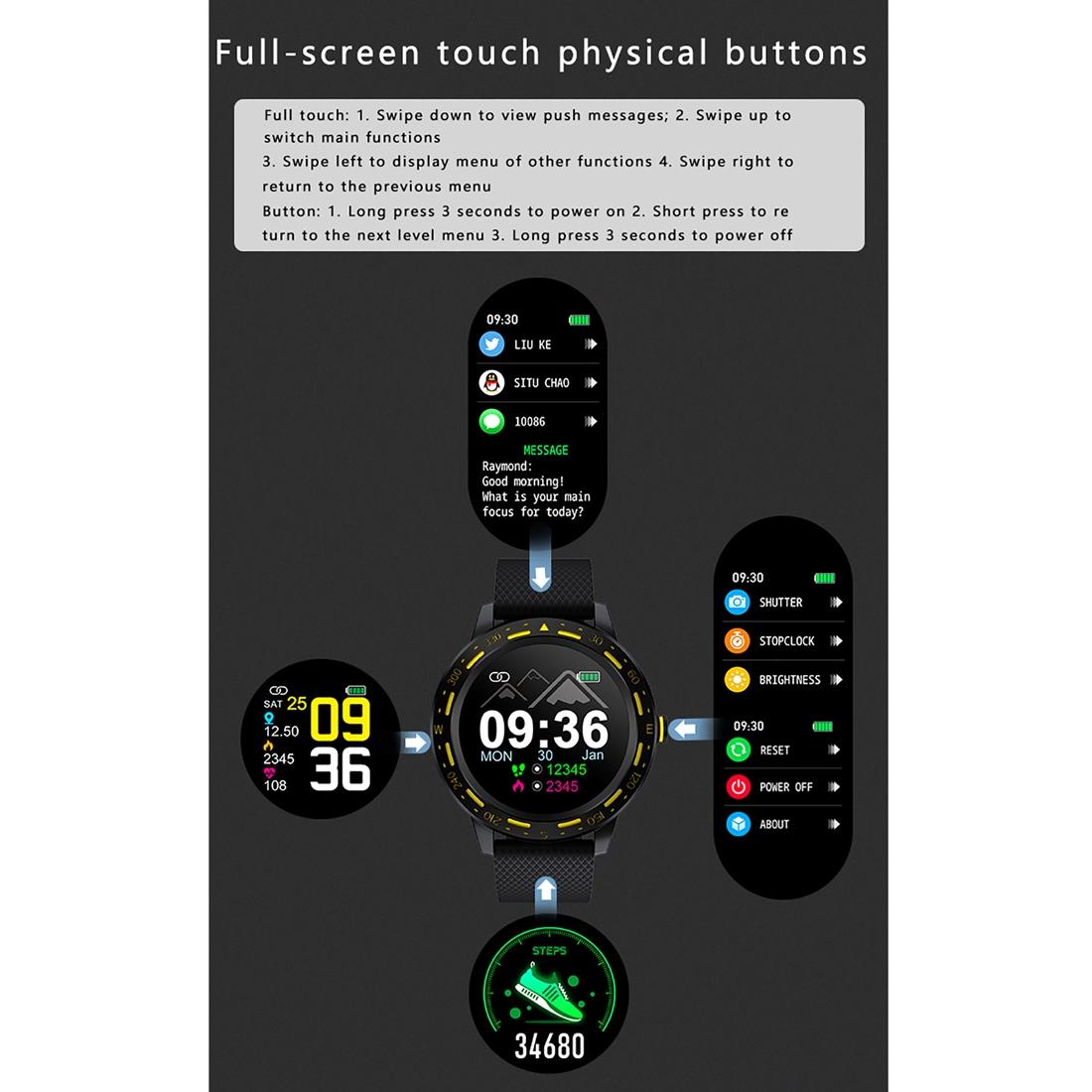 1.3 Inch Tft Screen Ip67 Waterproof Smart Watch Bracelet Support Sleep Monitor / Heart Rate Monitor / Blood Pressure Monitoring - Red