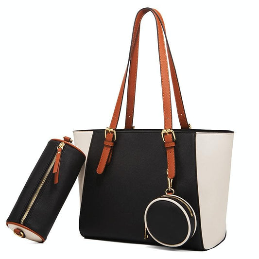 Large Capacity 3-in-1 Fashion Handbag for Women - Black