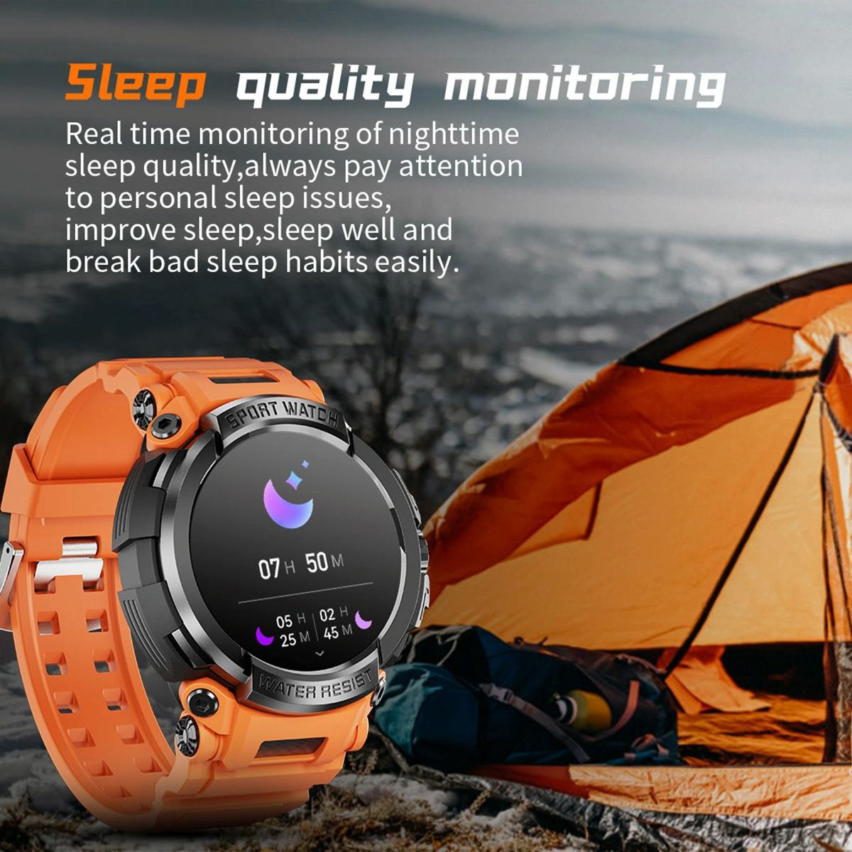 1.5 Inch Colour Screen Bluetooth Smart Watch Health & Sports Monitoring - Orange