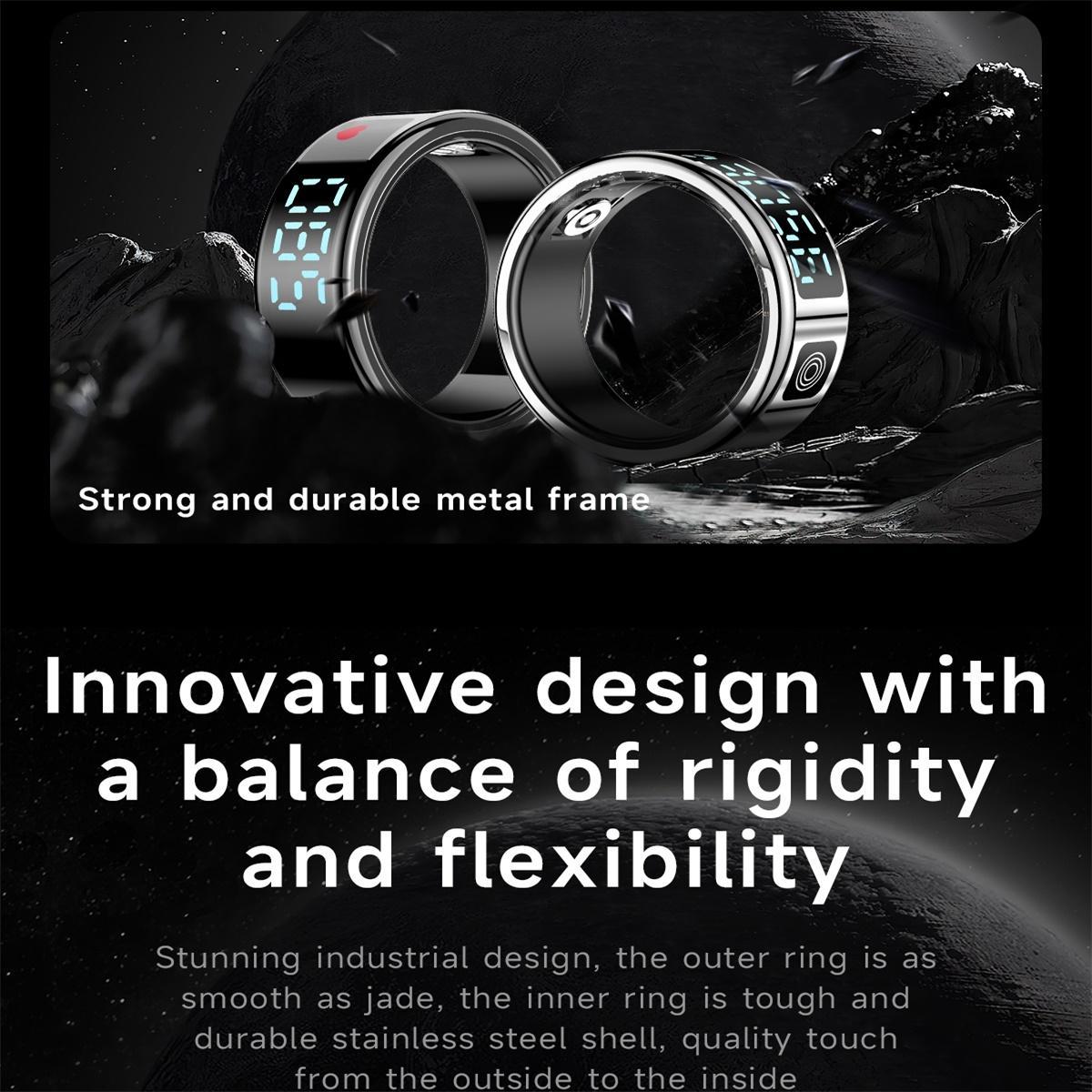 Smart Ring Gesture Control Health Monitoring Sports Modes - Silver