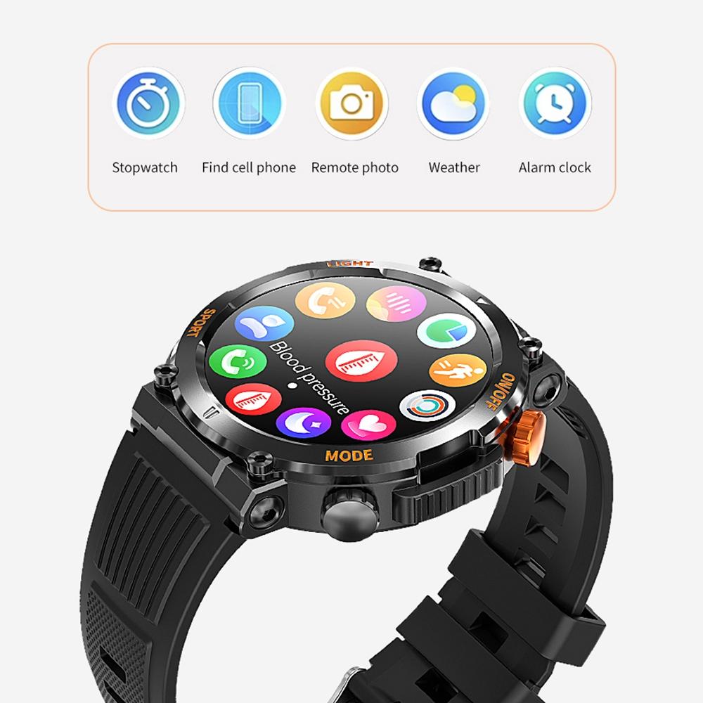 1.46 Inch Round Screen Bluetooth Smart Watch Support Health Monitoring & 100+ Sports Modes - Yellow