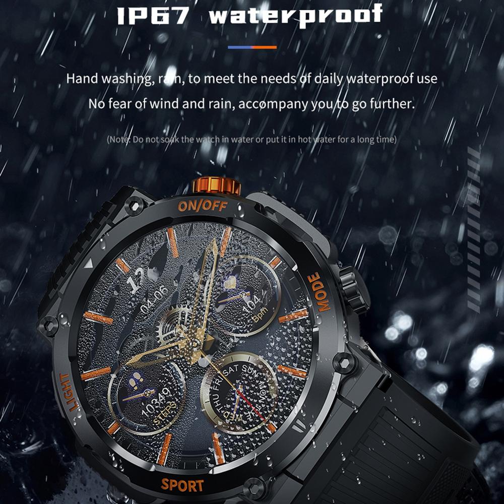 1.46 Inch Round Screen Bluetooth Smart Watch Support Health Monitoring & 100+ Sports Modes - Yellow