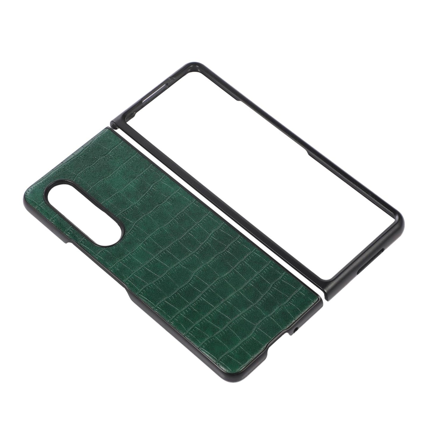 Foldable Crocodile Texture Phone Case - Pu Leather - Green