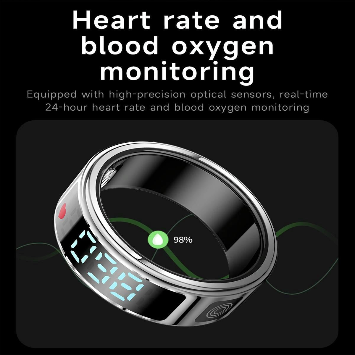 Smart Ring Gesture Control Health Monitoring Multiple Sports Size 11 - Silver