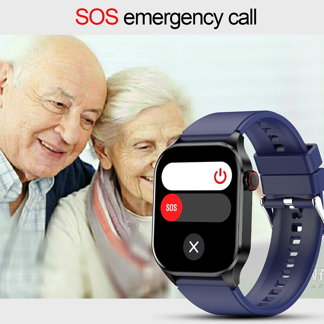 Waterproof Smart Watch With Bluetooth And Blood Oxygen Monitoring - Ip68 - Blue