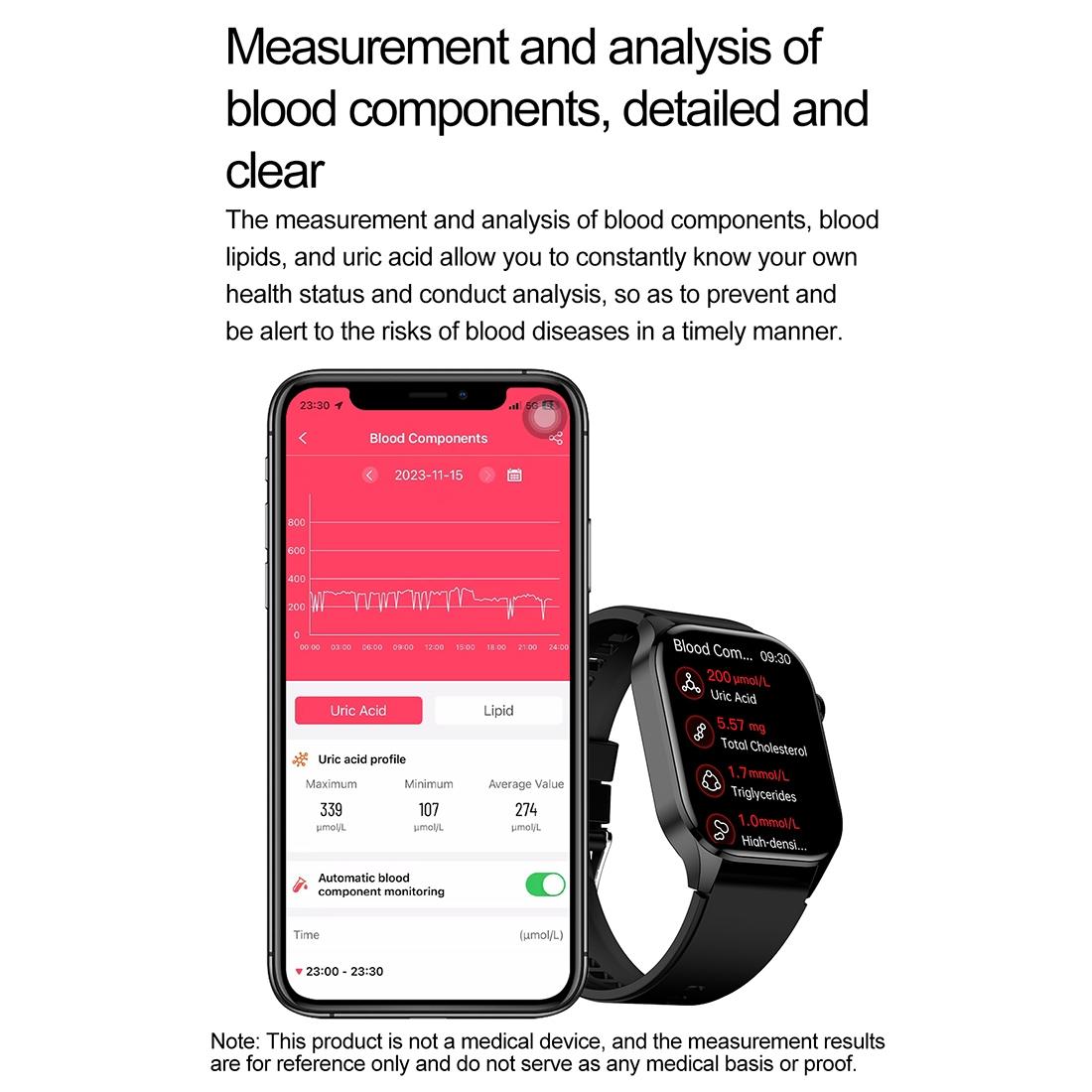 Waterproof Smart Watch With Bluetooth And Blood Oxygen Monitoring - Ip68 - Blue