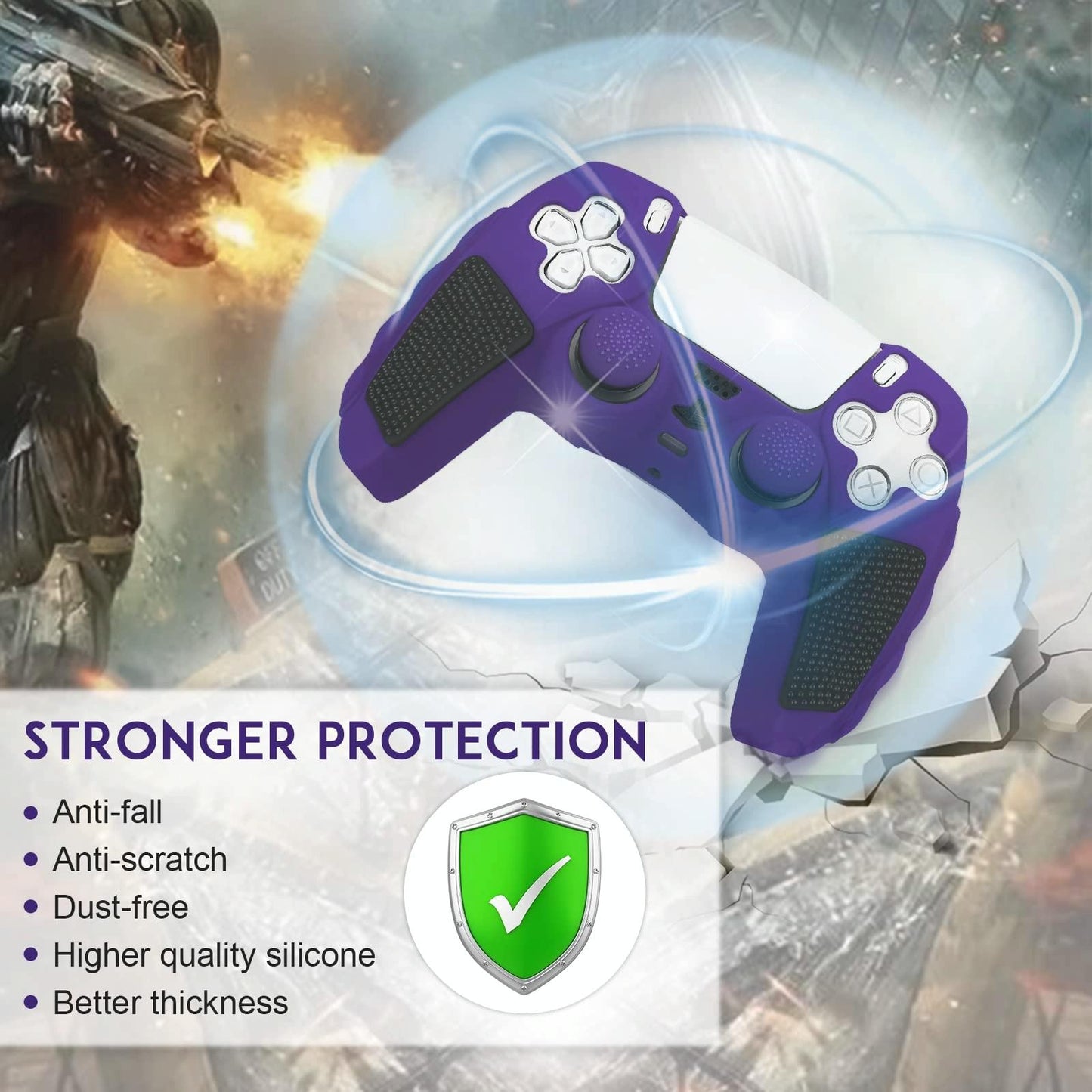 Silicone Gamepad Cover for Sony Ps5 - no Rocker Caps - Red Black