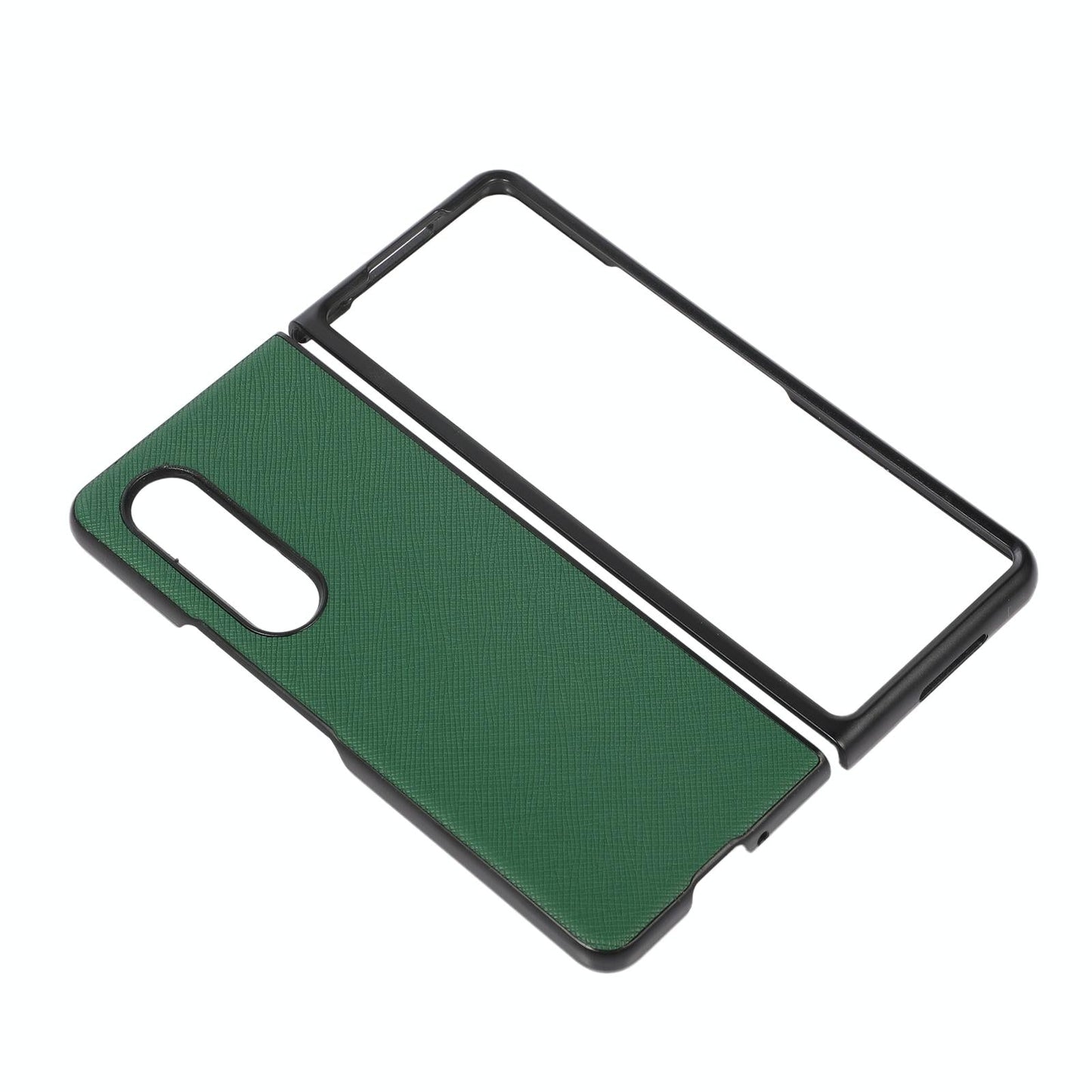 Fold 4 Cross Texture Pu Leather Case - Blue