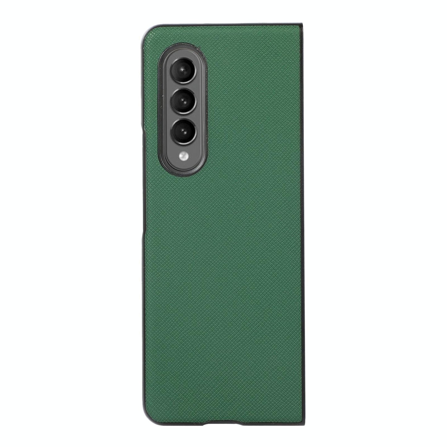 Fold 4 Cross Texture Pu Leather Case - Blue