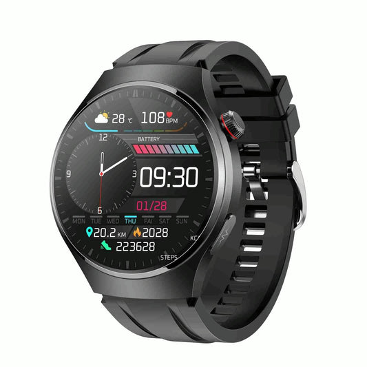 1.43 Inch Amoled Ip67 Smart Call Watch Support Ecg / Body Temperature / Blood Glucose Monitoring - Black